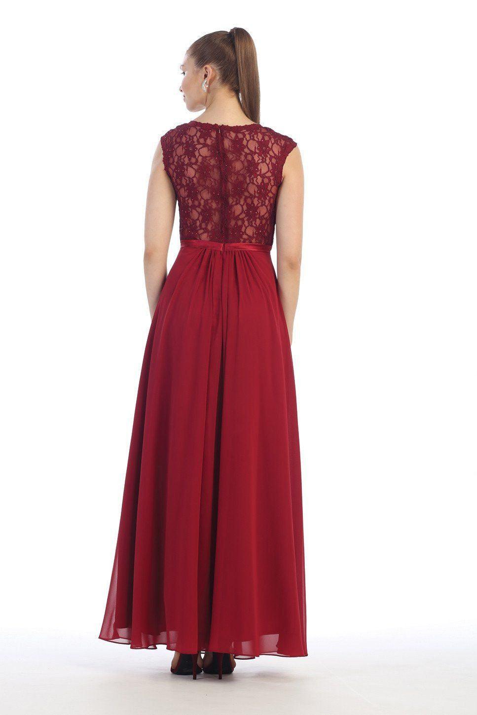 Long Plus Size Dress Lace Formal Evening Party - The Dress Outlet May Queen