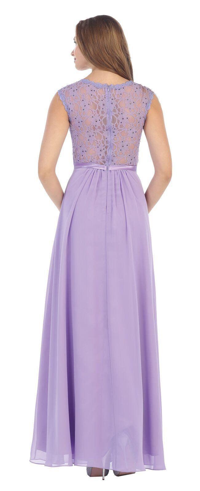 Long Plus Size Dress Lace Formal Evening Party - The Dress Outlet May Queen