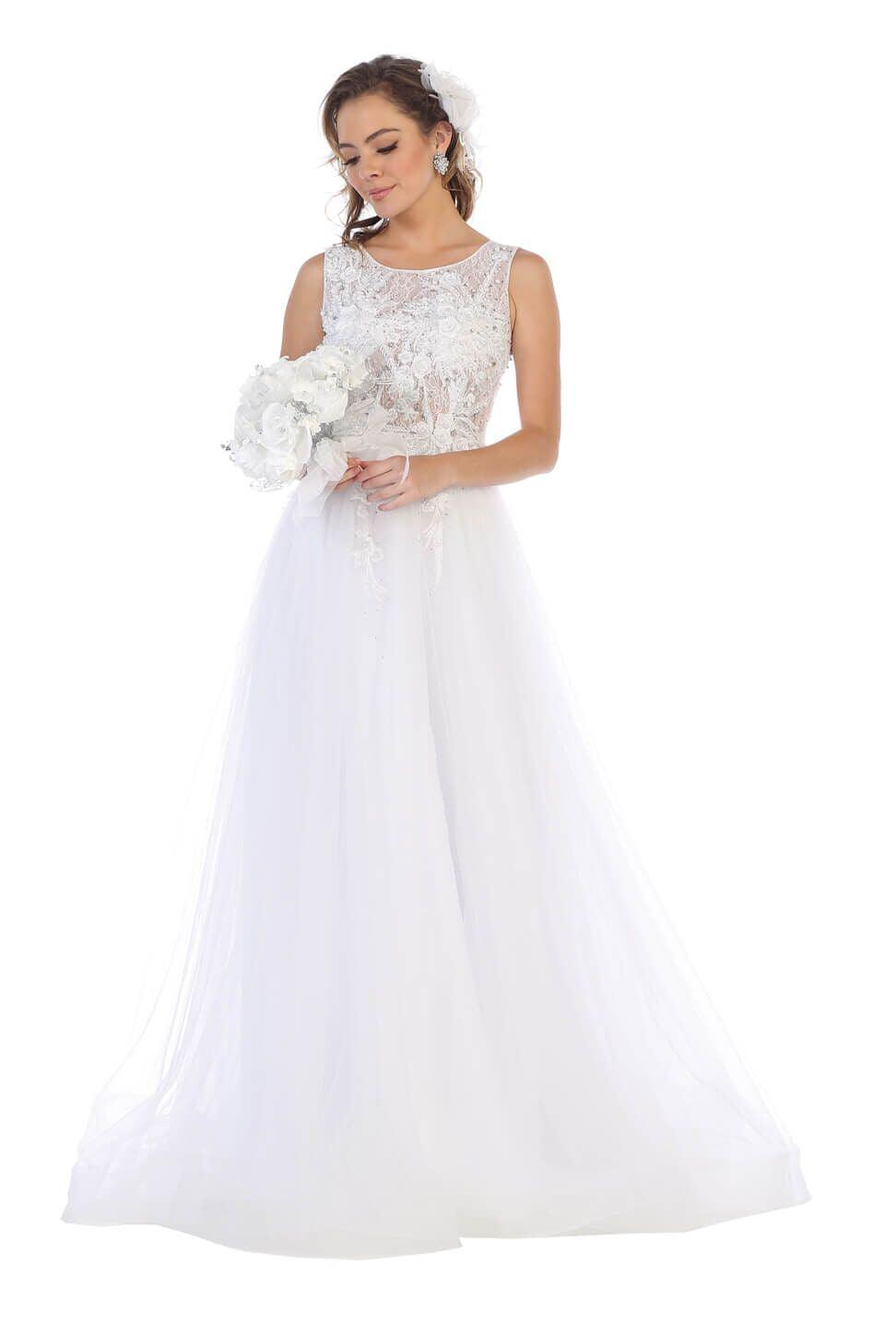Long Plus Size Formal Dress Prom Evening Party Gown - The Dress Outlet May Queen