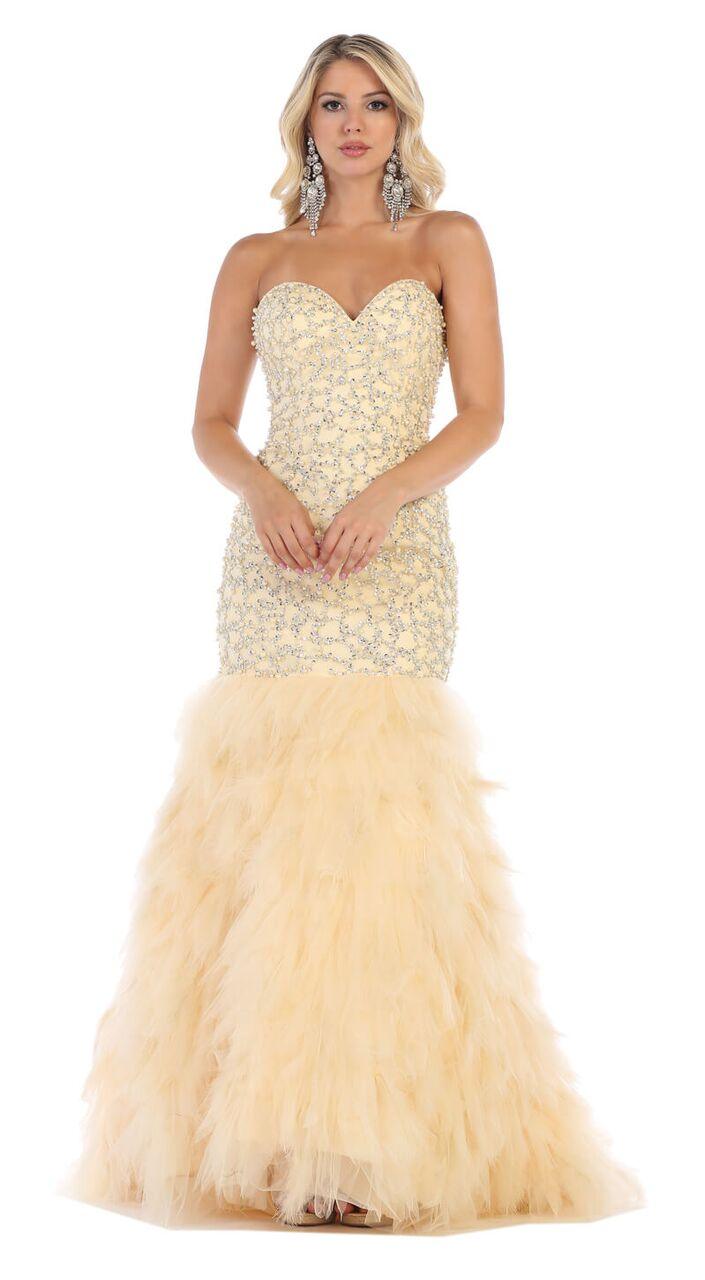 Long Plus Size Formal Prom Dress Evening Gown - The Dress Outlet May Queen