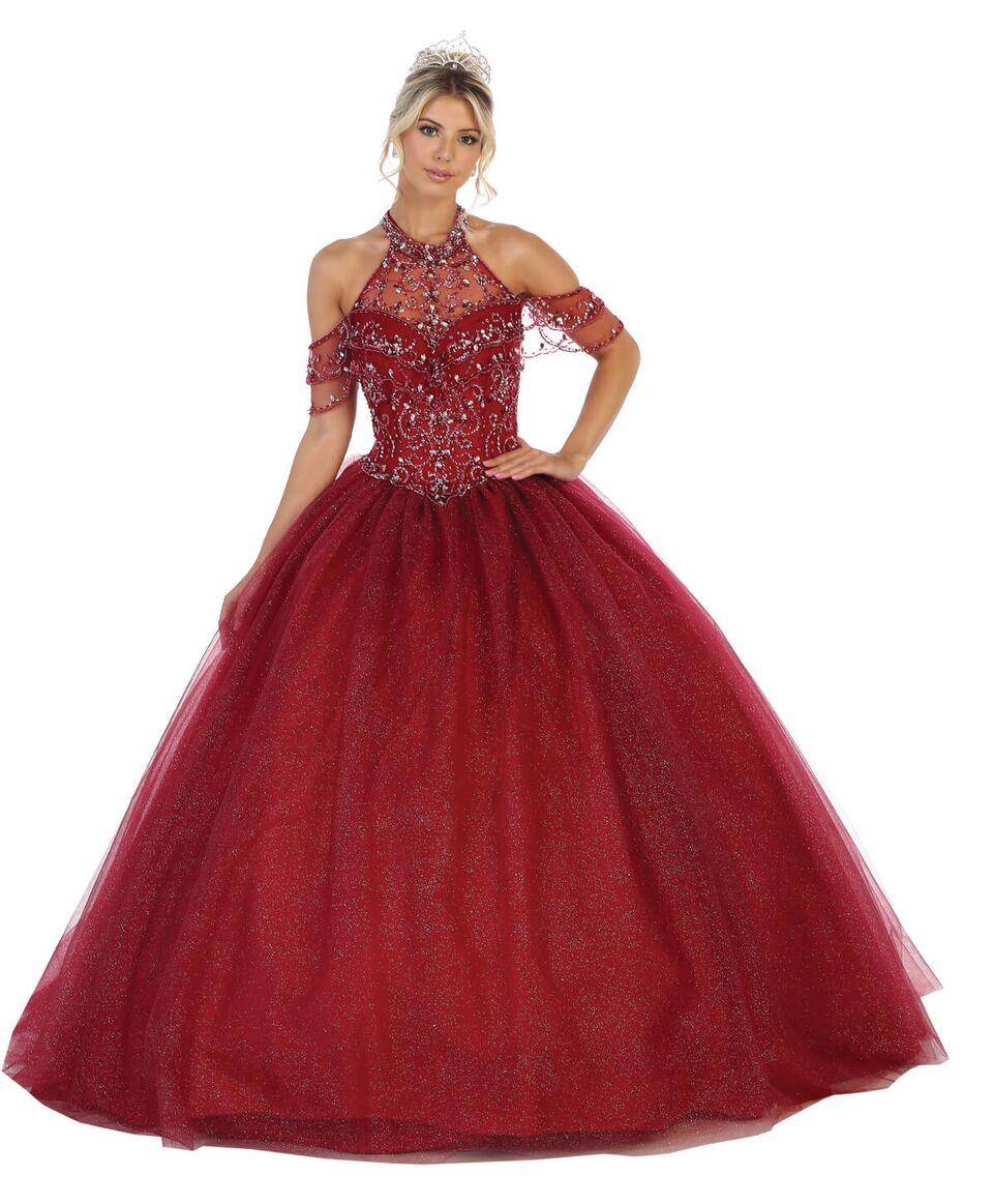 Long Plus Size Quinceanera Sweet 16 Dress - The Dress Outlet May Queen