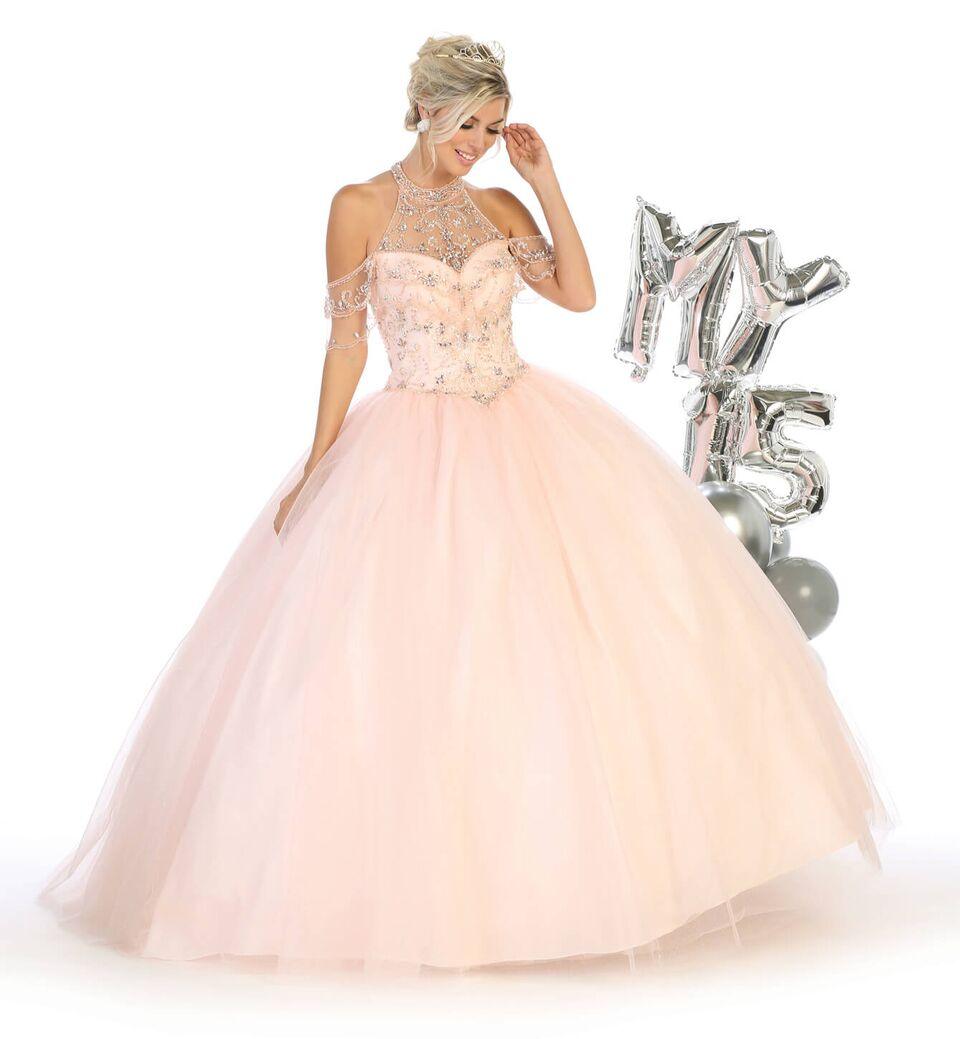 Long Plus Size Quinceanera Sweet 16 Dress - The Dress Outlet May Queen
