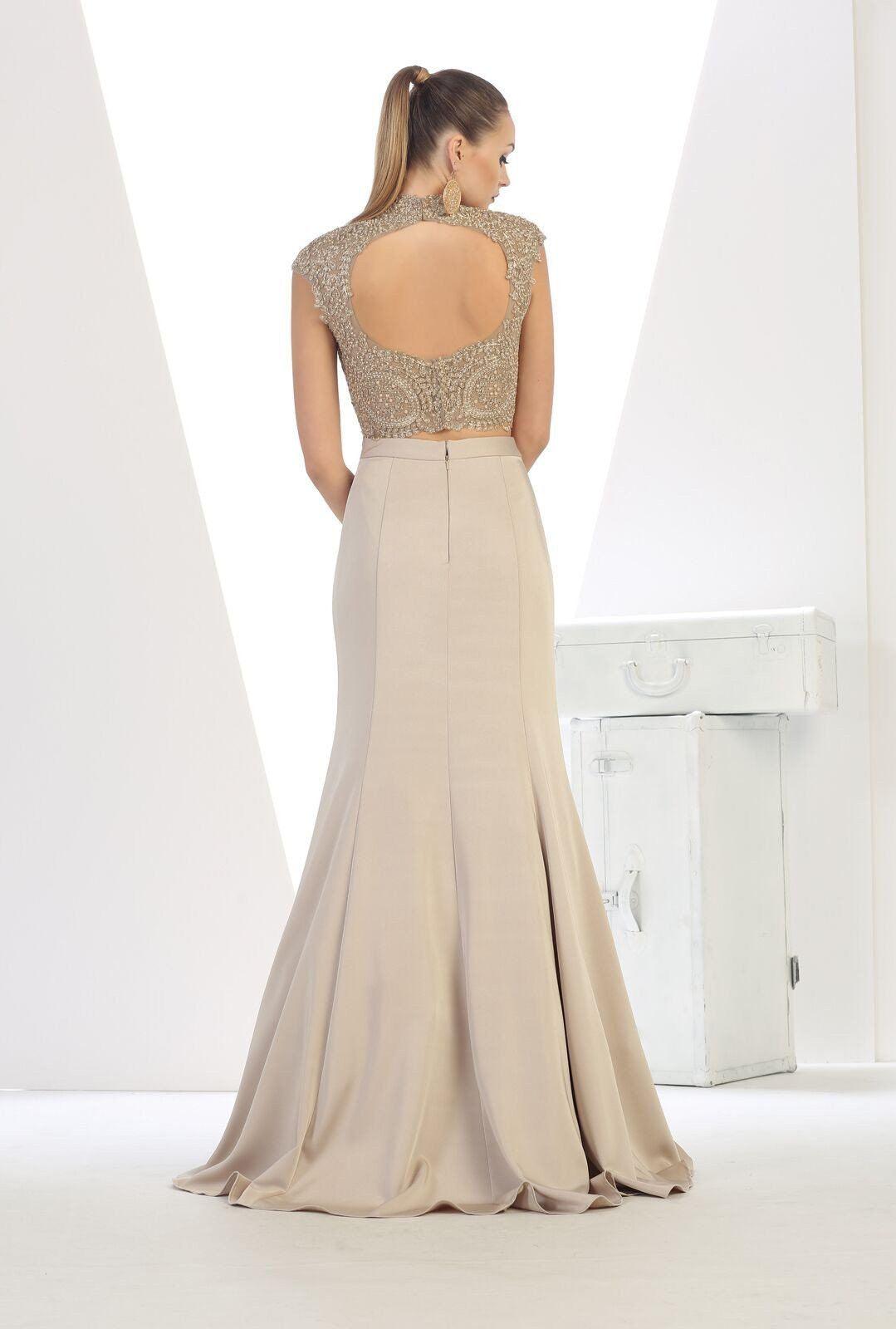 Long Prom 2 Piece Formal Homecoming Gown - The Dress Outlet May Queen