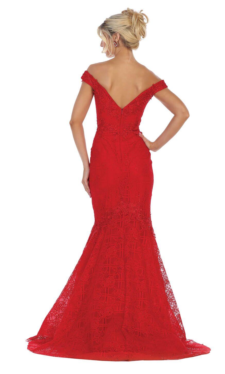 Long Prom Dress Evening Off Shoulder Gown - The Dress Outlet May Queen