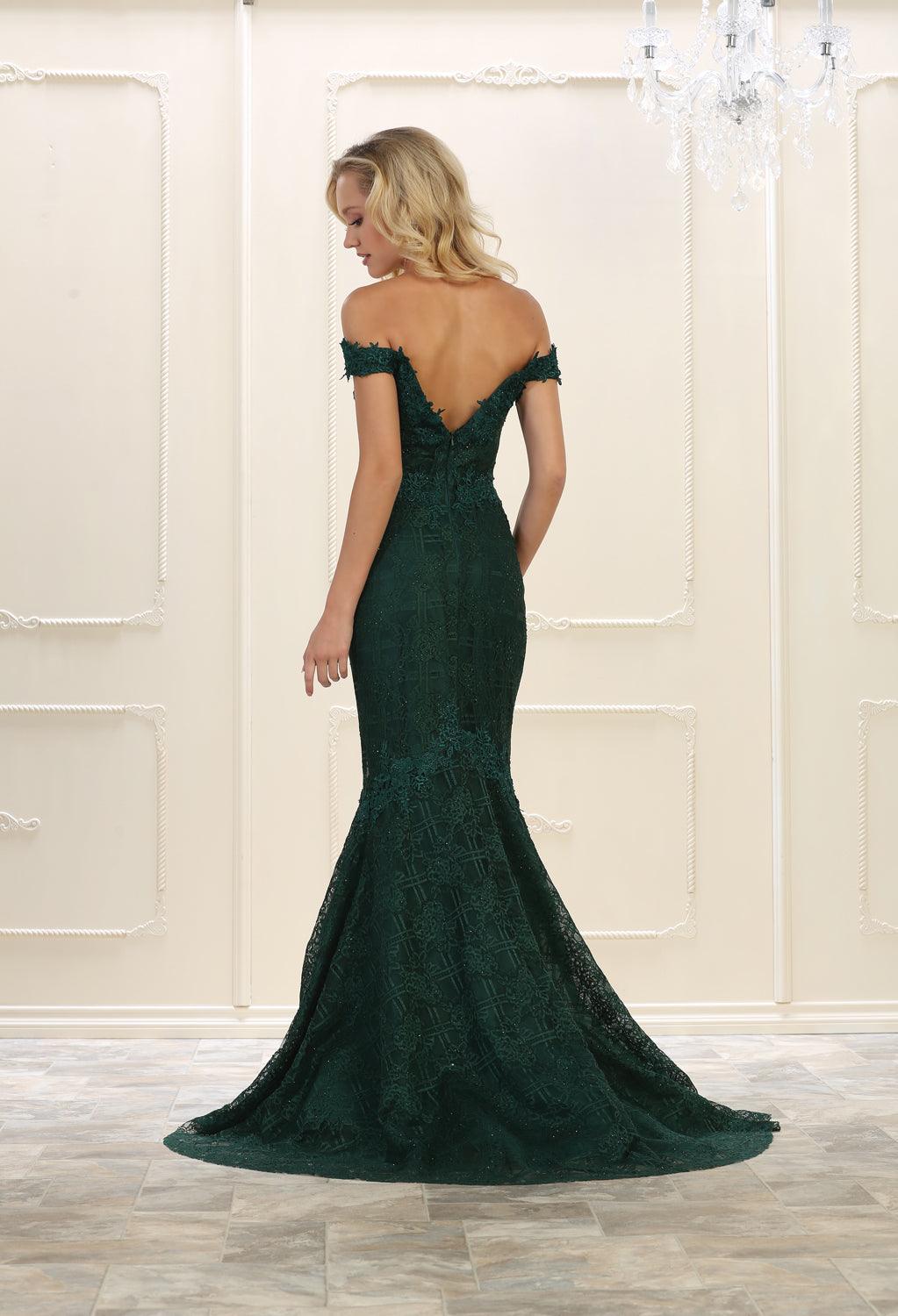 Long Prom Dress Evening Off Shoulder Gown - The Dress Outlet May Queen