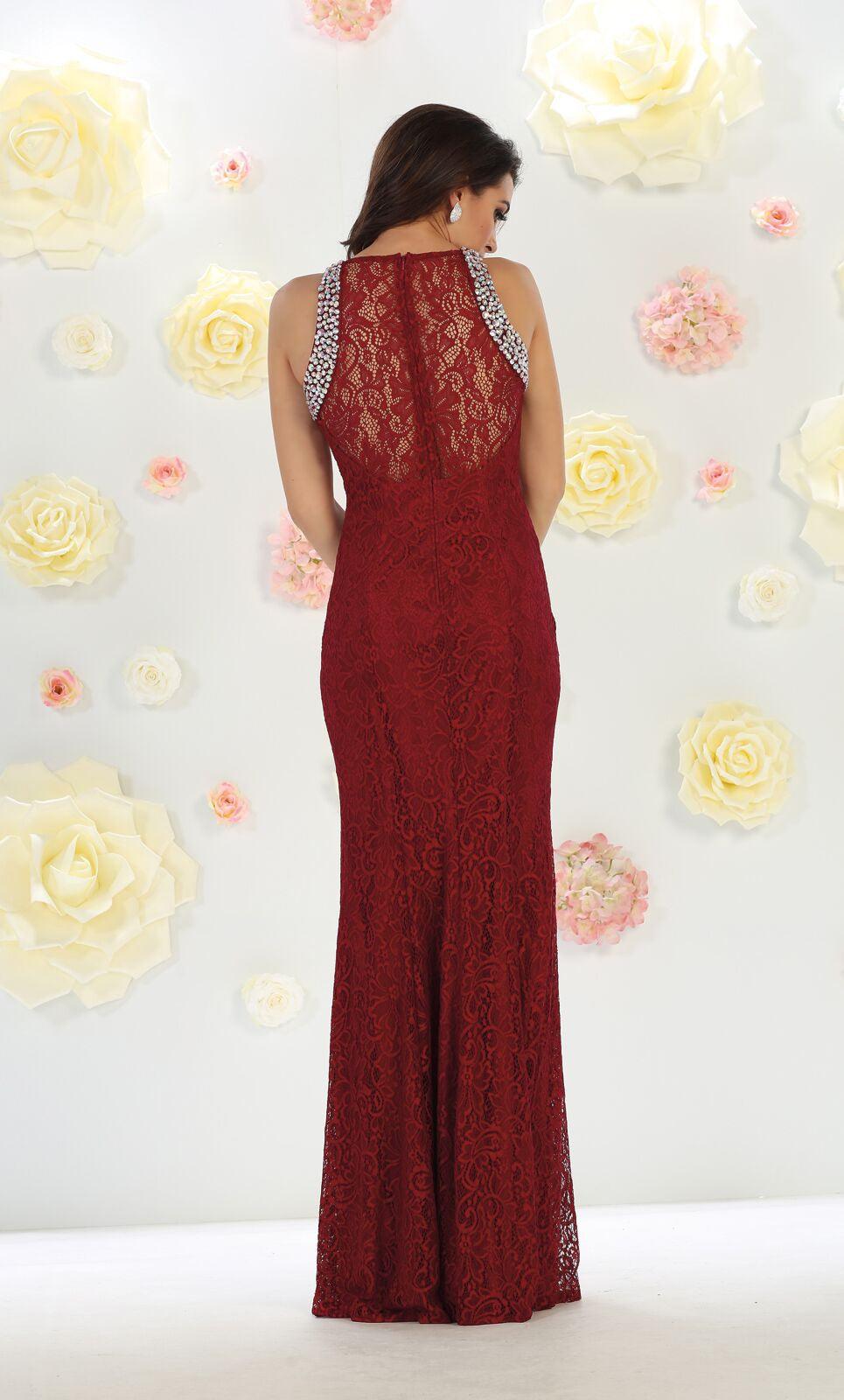Long Prom Dress Formal Evening Party Gown Wedding Guest - The Dress Outlet May Queen