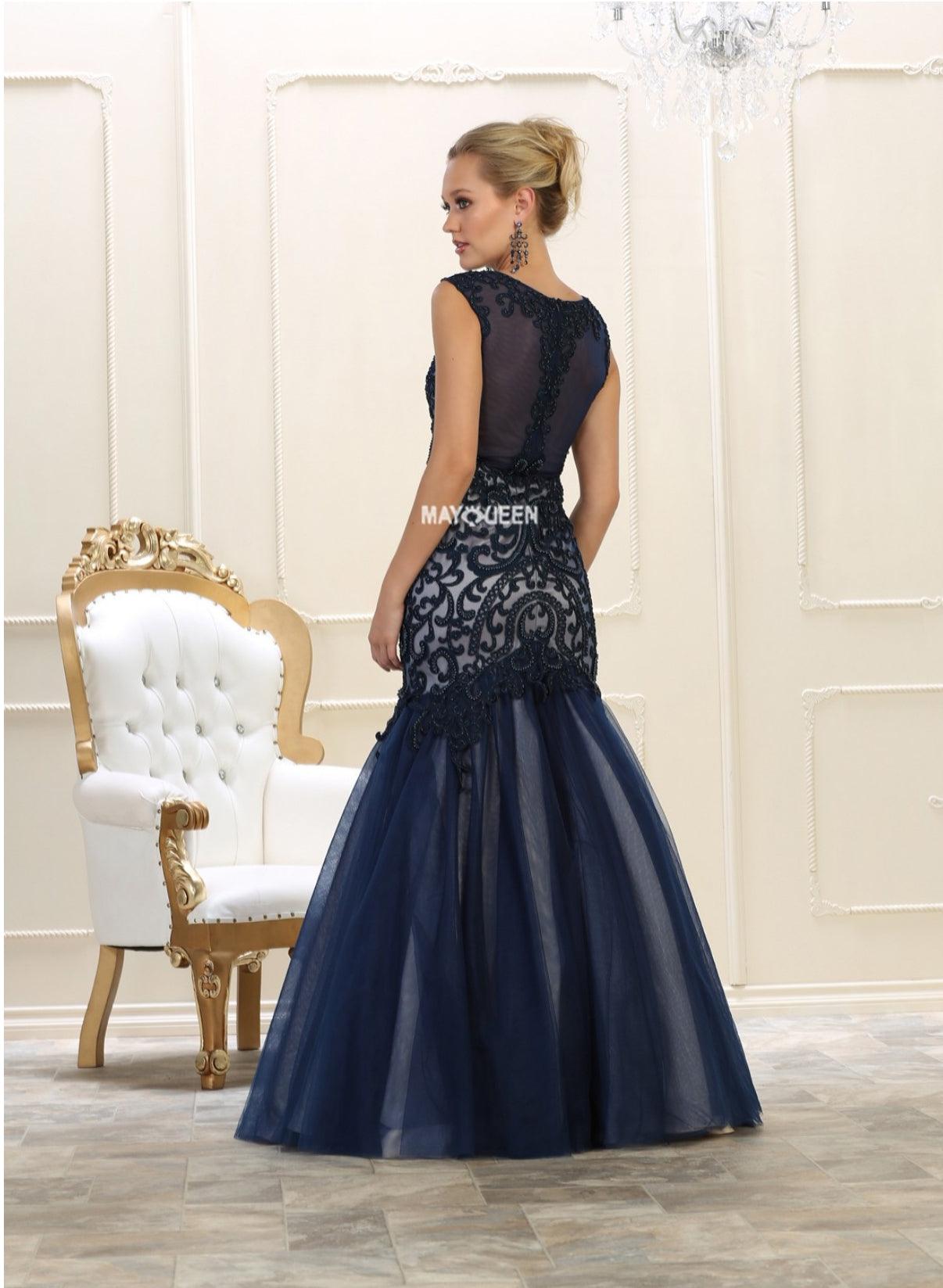Long Prom Dress Plus Size Formal Evening Gown - The Dress Outlet May Queen