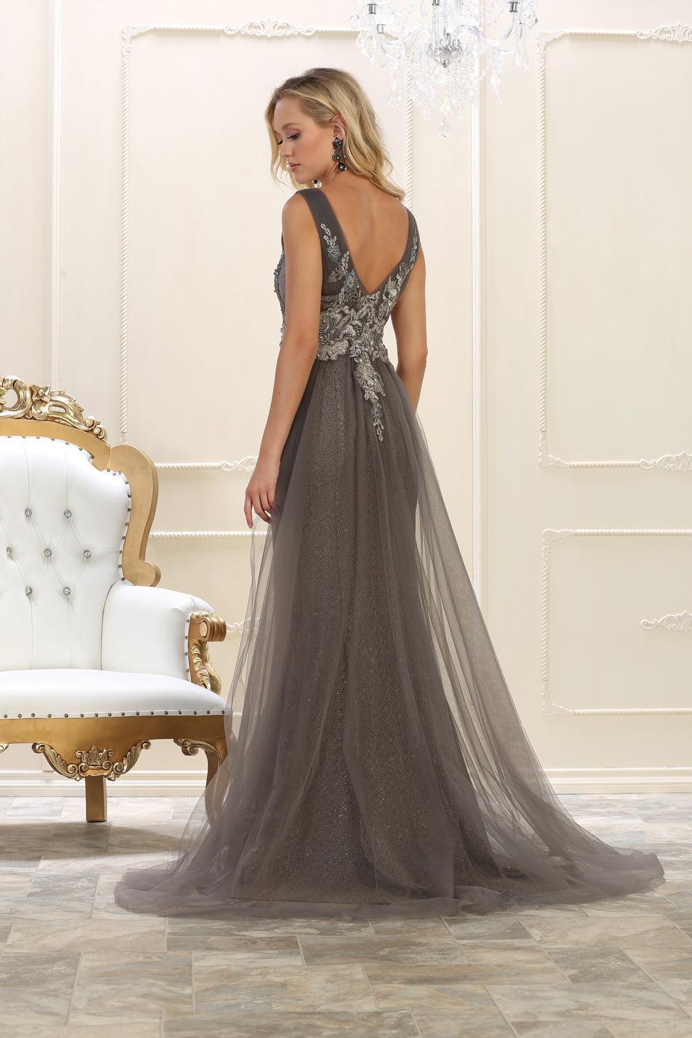 Long Prom Dress Plus Size Fitted Evening Gown - The Dress Outlet May Queen