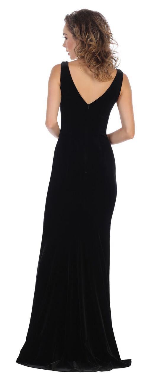 Long Prom Dress Sexy Velvet Evening Gown - The Dress Outlet May Queen