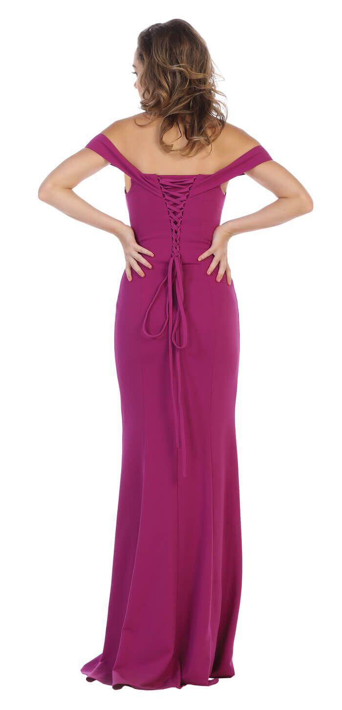 Long Prom Formal Dress Evening Gown Off Shoulder - The Dress Outlet May Queen