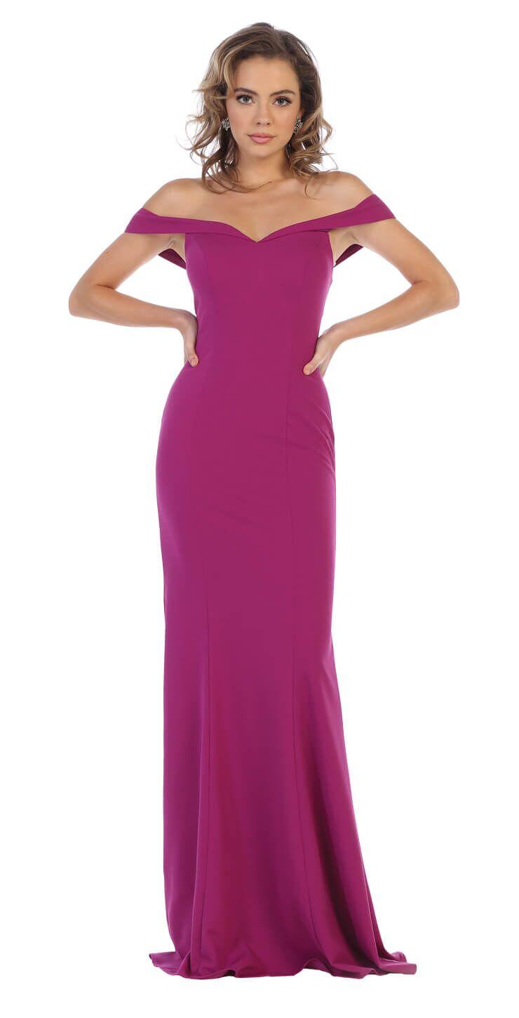 Long Prom Formal Dress Evening Gown Off Shoulder - The Dress Outlet May Queen