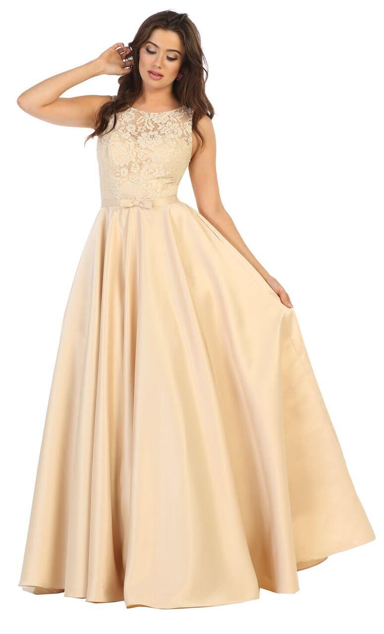 Long Prom Formal Dress Plus Size Ball Gown - The Dress Outlet May Queen