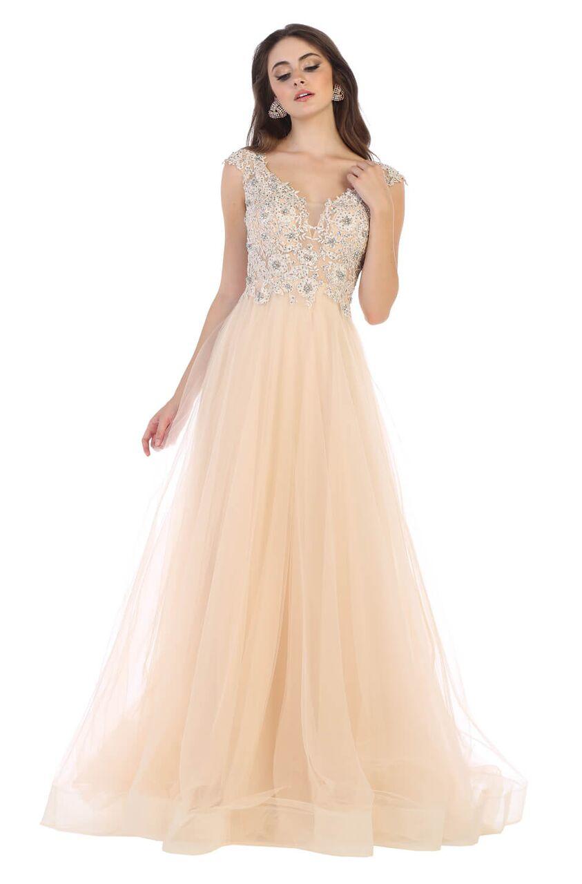 Long Prom Formal Dress Plus Size Gown - The Dress Outlet May Queen