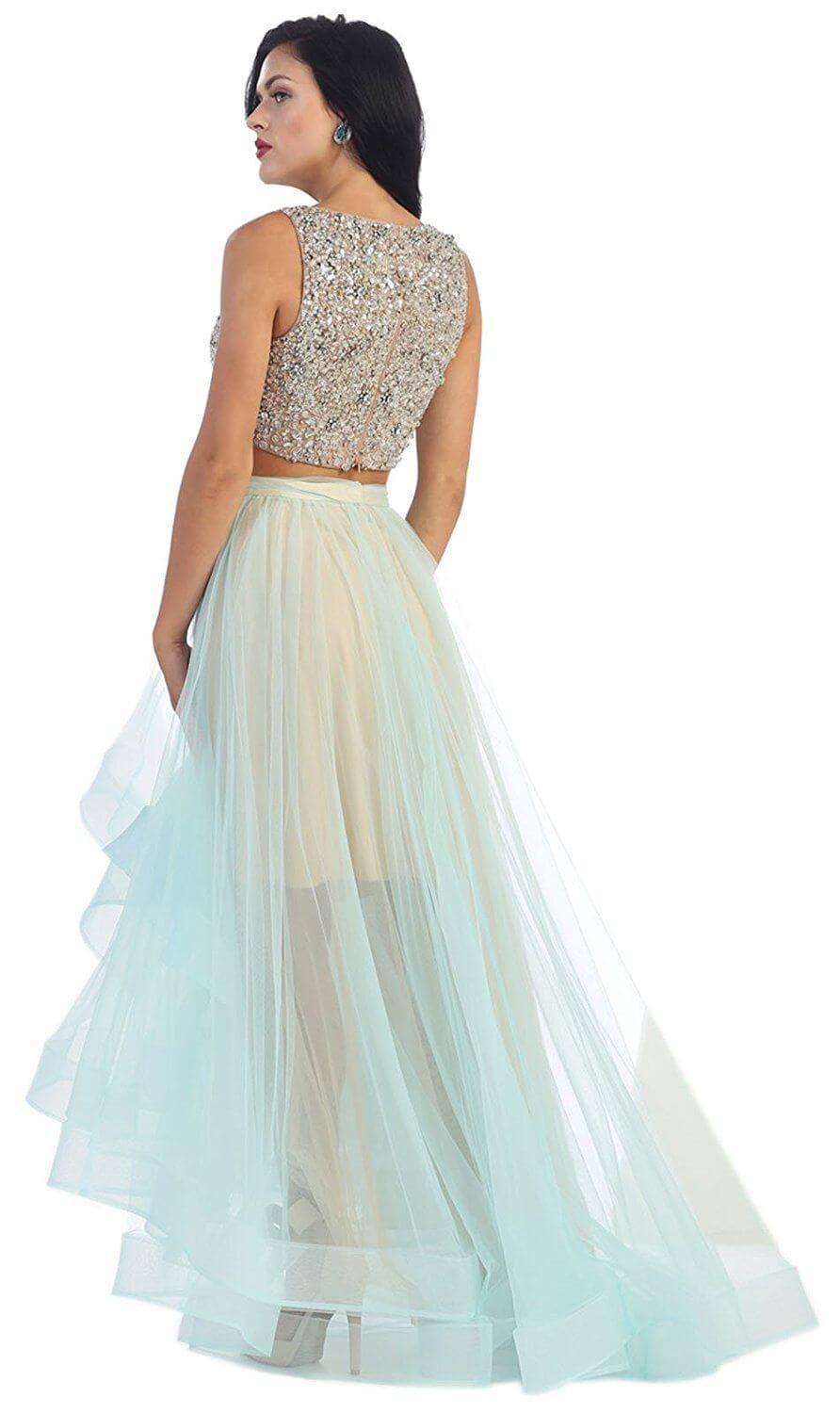 Long Prom Two Piece Homecoming Dress - The Dress Outlet May Queen