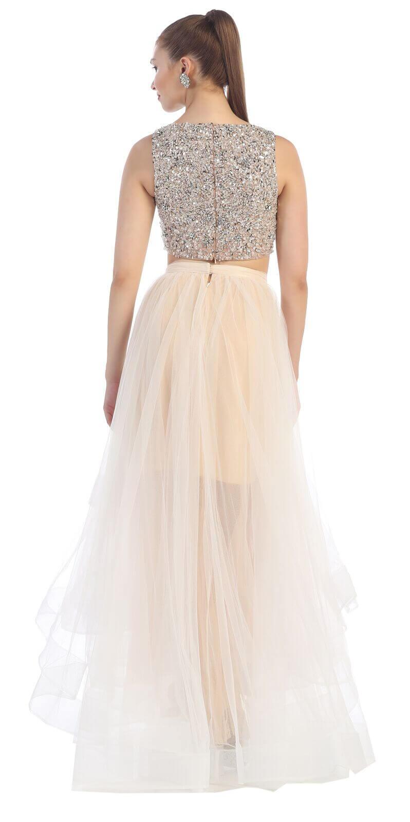 Long Prom Two Piece Homecoming Dress - The Dress Outlet May Queen