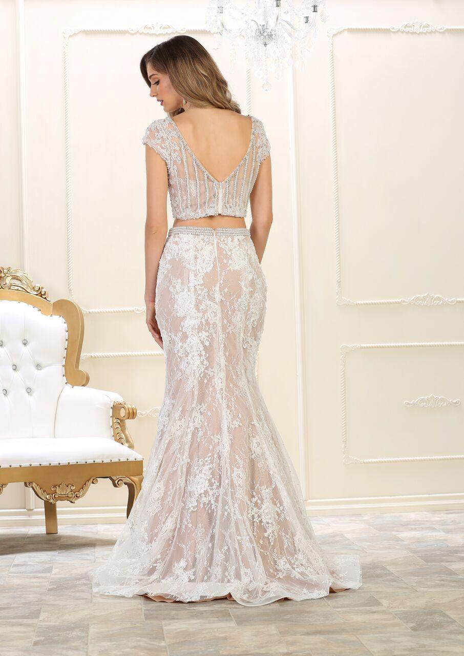 Long Prom Two Piece Set Formal Dress - The Dress Outlet May Queen