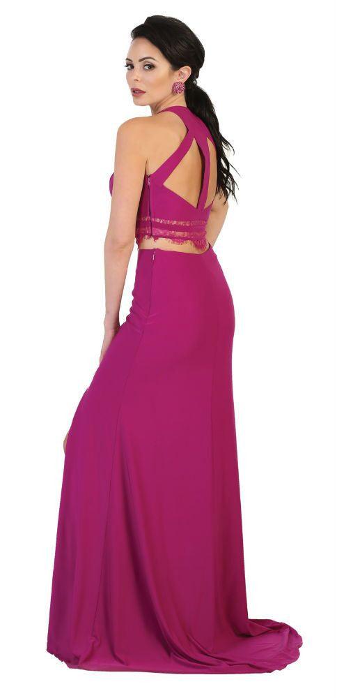 Long Prom Two Piece Set Prom Dress Formal Evening Gown - The Dress Outlet May Queen