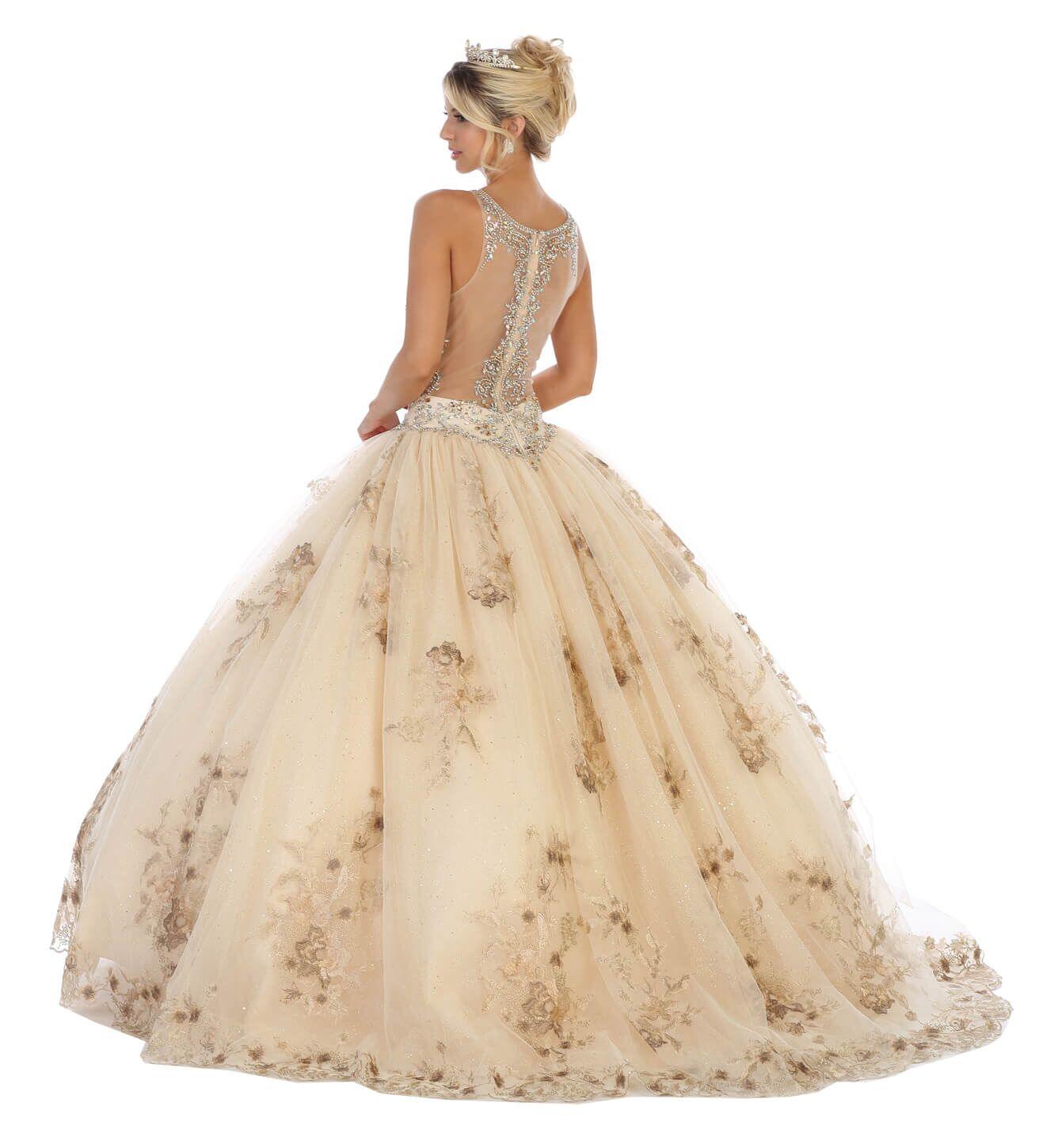 Long Quinceanera Ball Gown Sweet 16 - The Dress Outlet May Queen