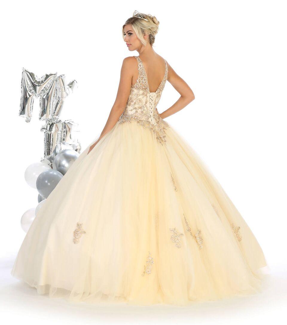 Long Quinceanera Ball Gown Sweet 16 Dress - The Dress Outlet May Queen