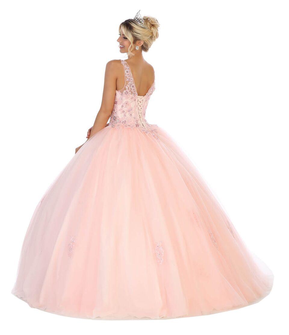 Long Quinceanera Ball Gown Sweet 16 Dress - The Dress Outlet May Queen