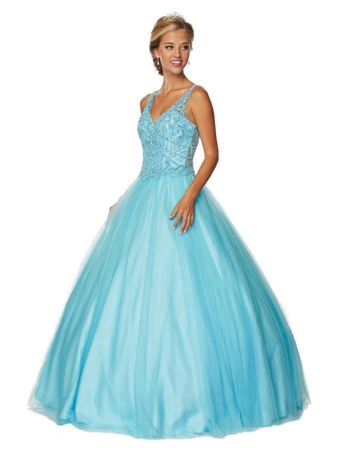 Long Quinceanera Sleeveless Ball Gown - The Dress Outlet Juliet