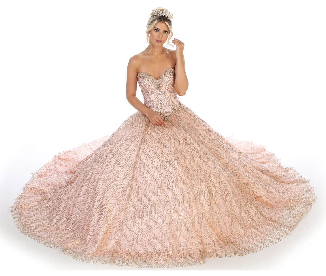 Long Quinceanera Strapless Sweet 16 Dress - The Dress Outlet May Queen