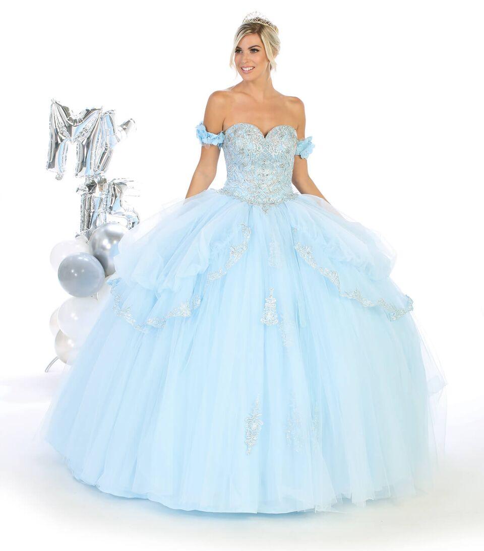 Long Quinceanera Sweet 16 Ball Gown - The Dress Outlet May Queen