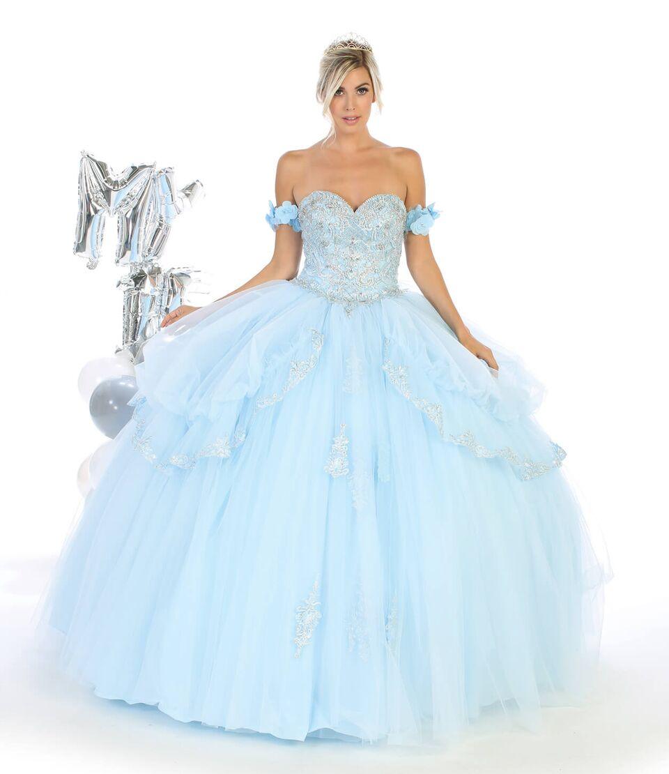 Long Quinceanera Sweet 16 Ball Gown - The Dress Outlet May Queen