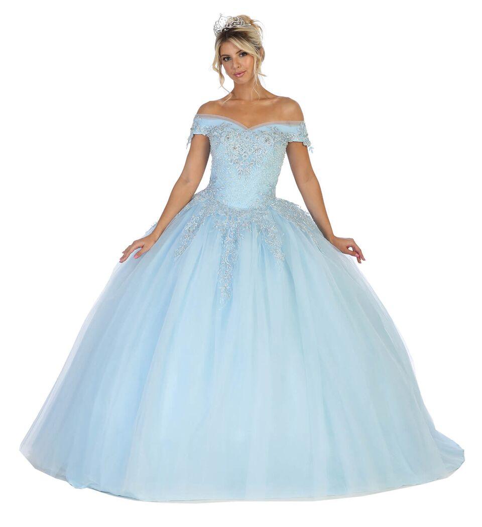 Long Quinceanera Sweet 16 Ball Gown - The Dress Outlet May Queen