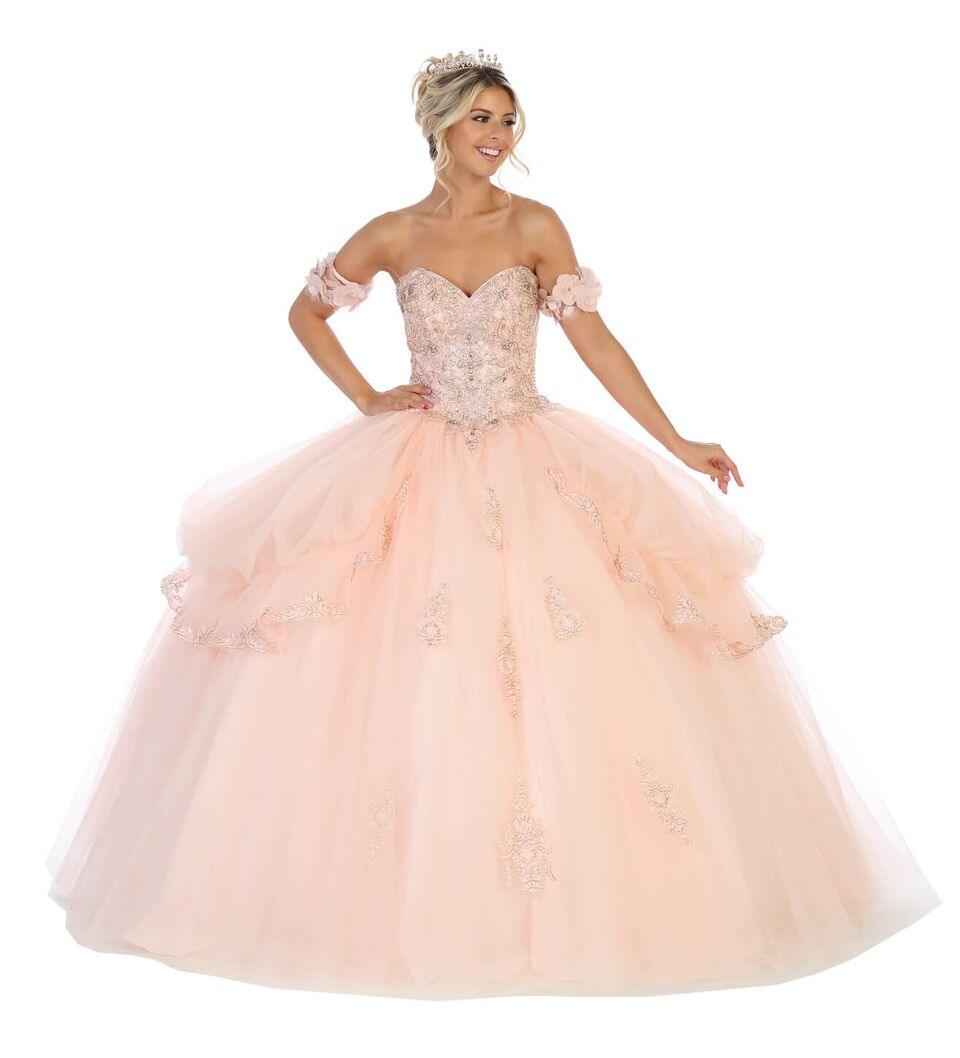 Long Quinceanera Sweet 16 Ball Gown - The Dress Outlet May Queen
