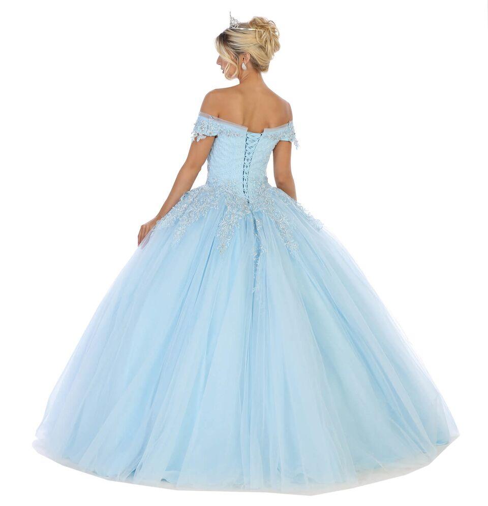 Long Quinceanera Sweet 16 Ball Gown - The Dress Outlet May Queen