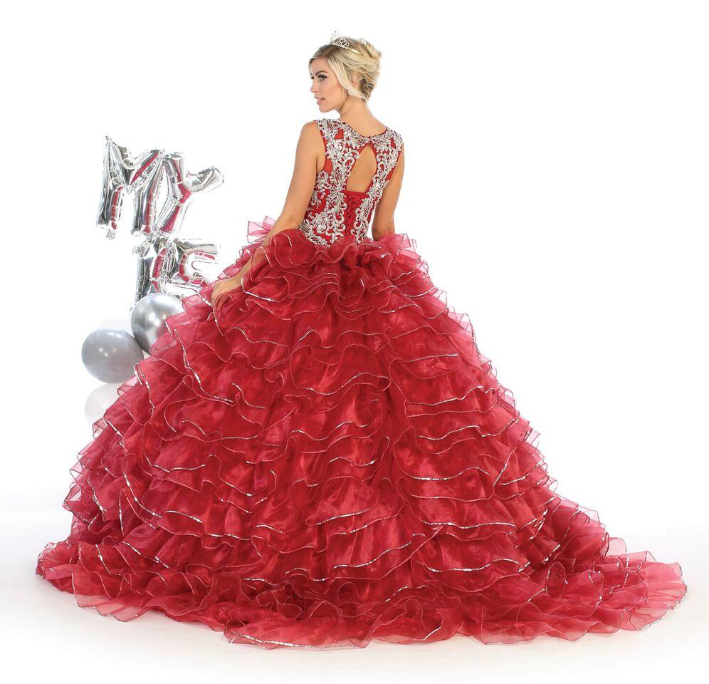 Long Quinceanera Sweet 16 Ball Gown Dress - The Dress Outlet May Queen