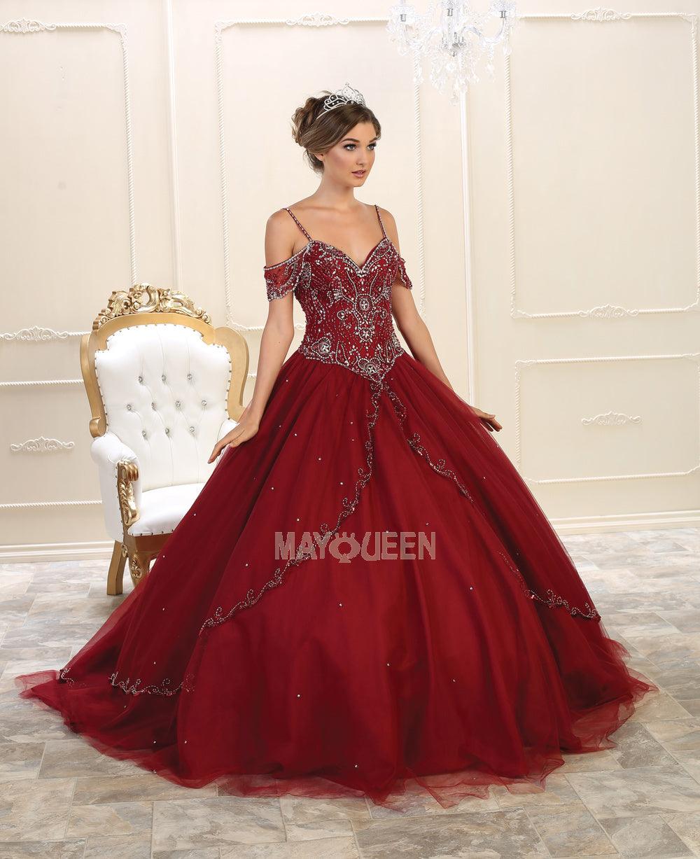 Long Quinceneara Dress Off Shoulder - The Dress Outlet May Queen