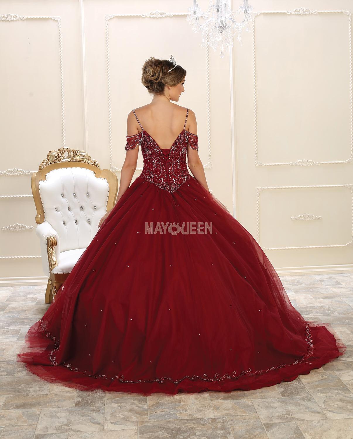 Long Quinceneara Dress Off Shoulder - The Dress Outlet May Queen