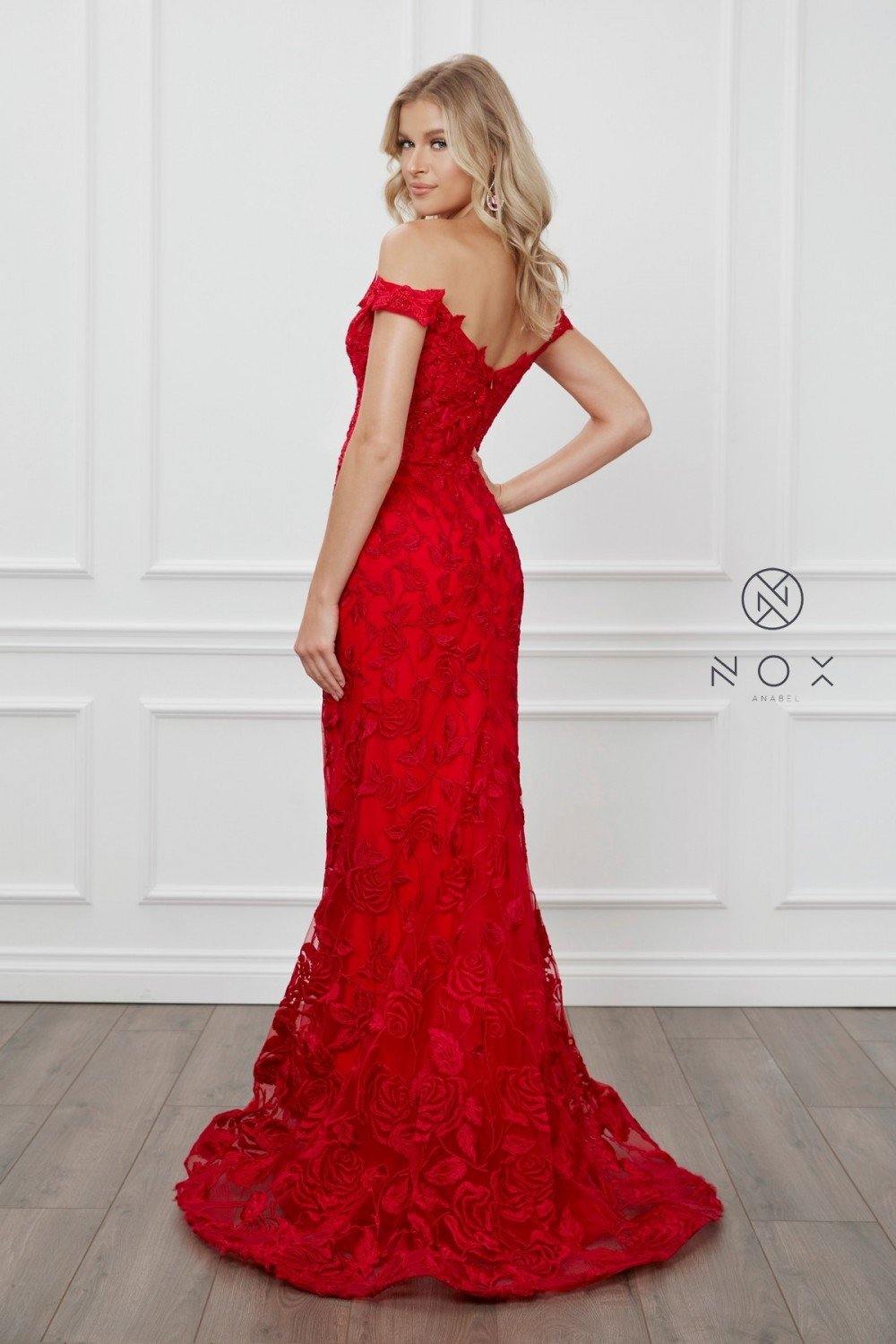 Long Red Ball Gown Prom Dress - The Dress Outlet