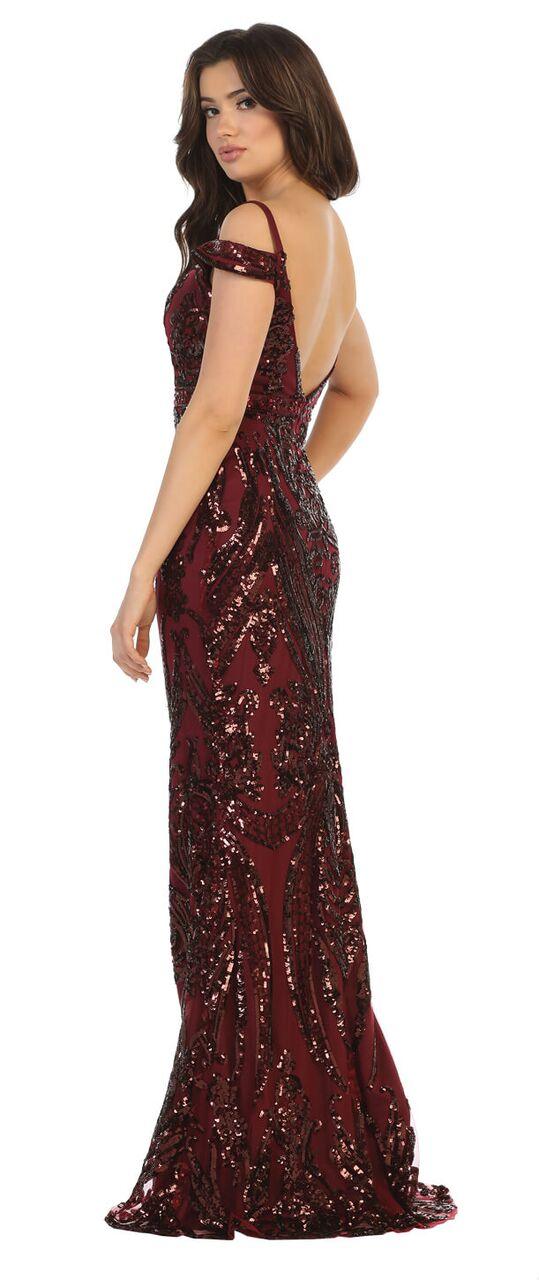 Long Sequin Off The Shoulder Prom Dress Formal Gown - The Dress Outlet May Queen