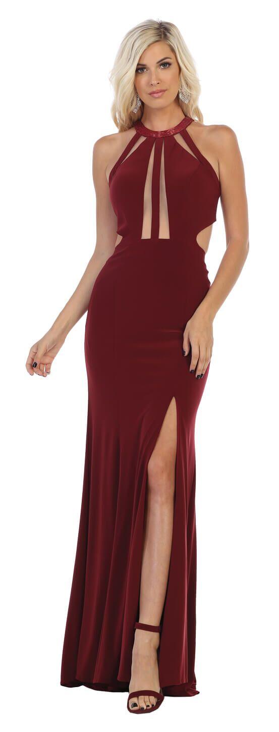 Long Sexy Dress Formal Prom Open Back - The Dress Outlet May Queen