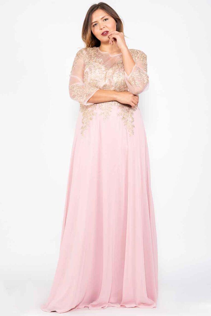 Long Sleeve Dress Plus Size Formal Mother of the Bride - The Dress Outlet May Queen