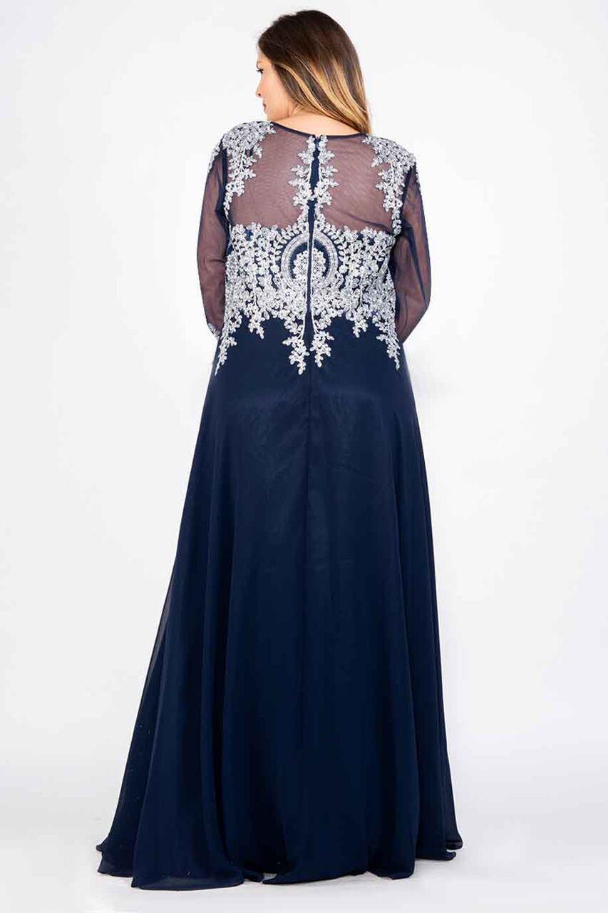 Long Sleeve Dress Plus Size Formal Mother of the Bride - The Dress Outlet May Queen