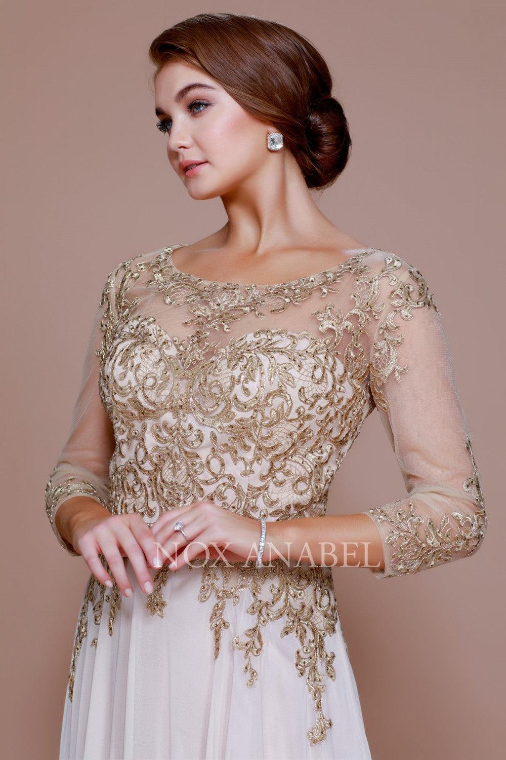 Long Sleeve Formal Mother of the Bride Dress - The Dress Outlet Nox Anabel