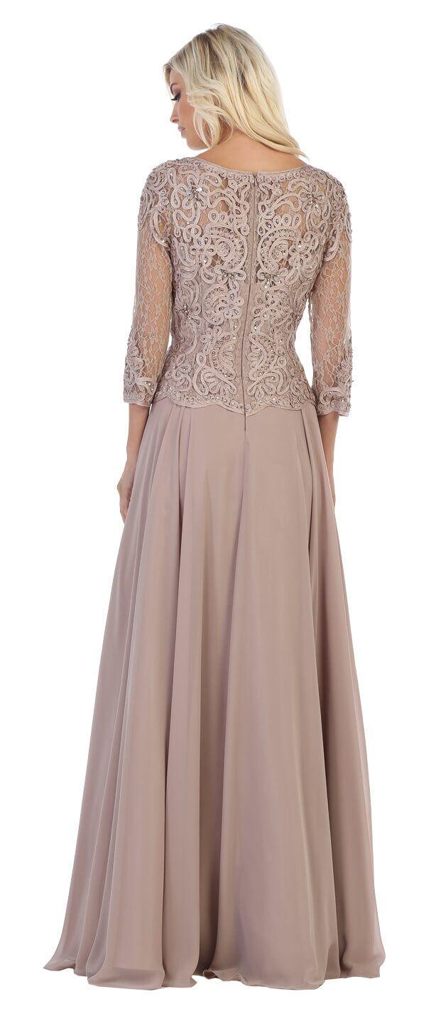 Long Sleeve Mother of the Bride Dress - The Dress Outlet May Queen