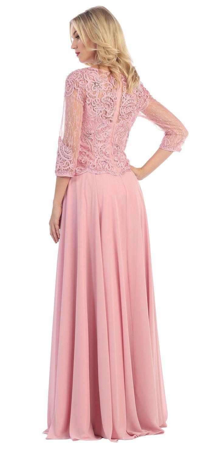 Long Sleeve Mother of the Bride Dress - The Dress Outlet May Queen