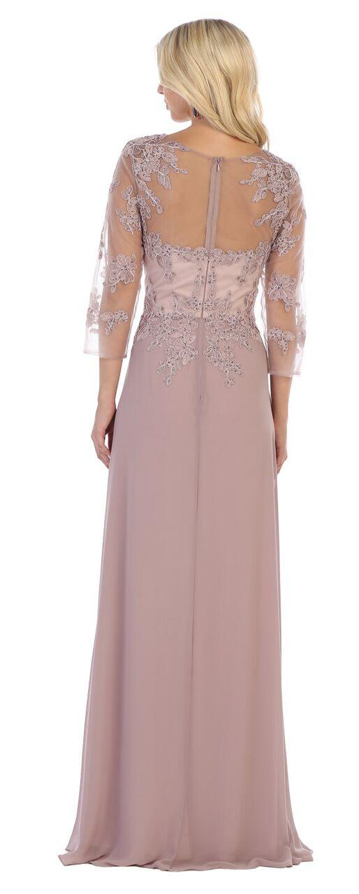 Long Sleeve Mother of the Bride Formal Dress - The Dress Outlet May Queen
