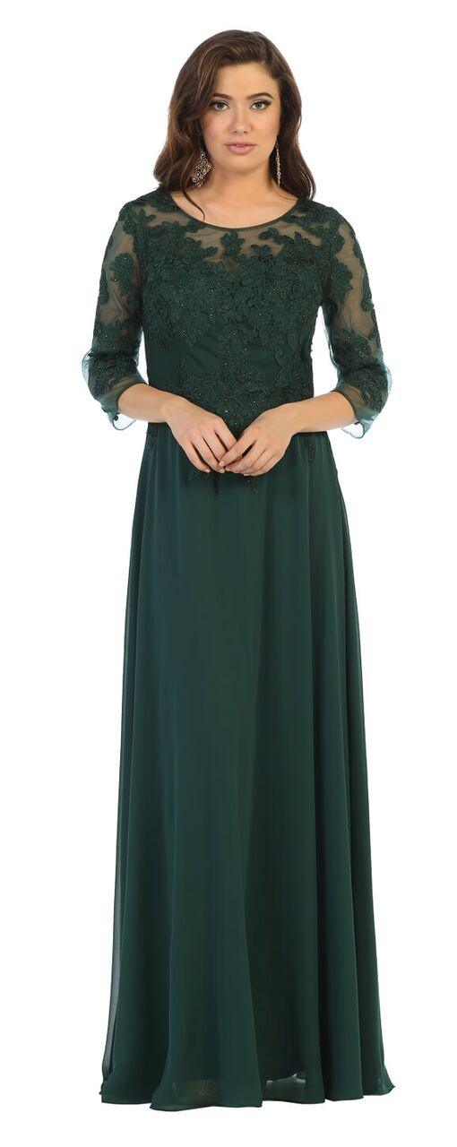 Long Sleeve Mother of the Bride Formal Dress - The Dress Outlet May Queen