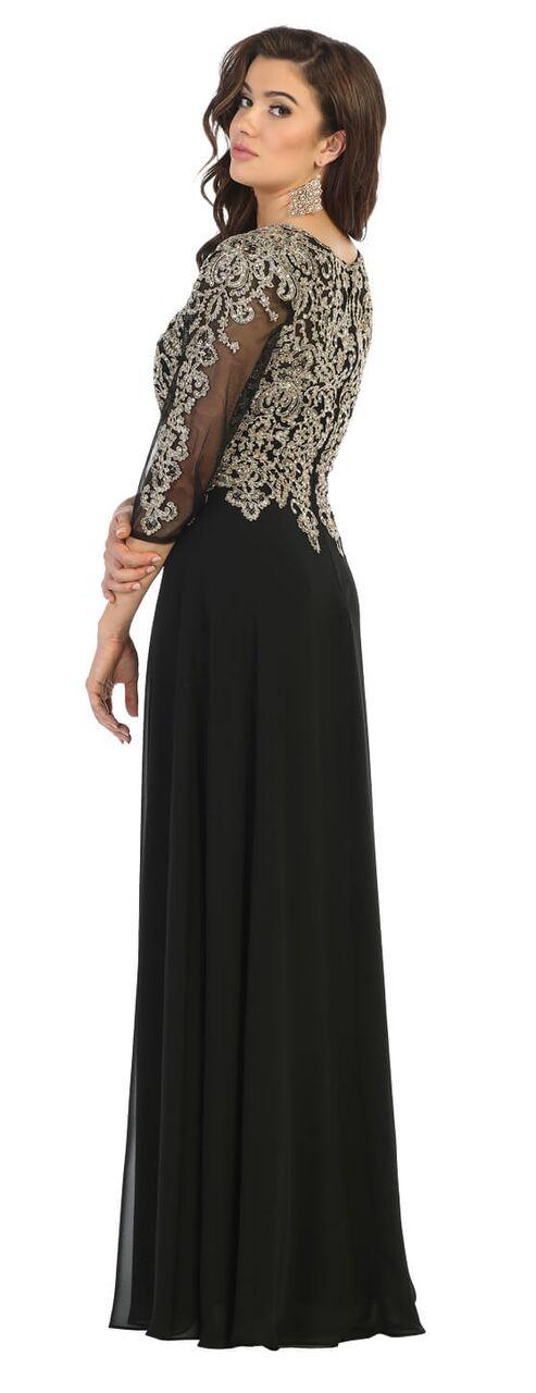 Long Sleeve Mother of the Bride Formal Dress - The Dress Outlet May Queen