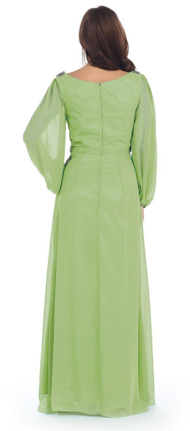 Long Sleeve Mother of the Bride Formal Plus Size Dress Groom - The Dress Outlet May Queen