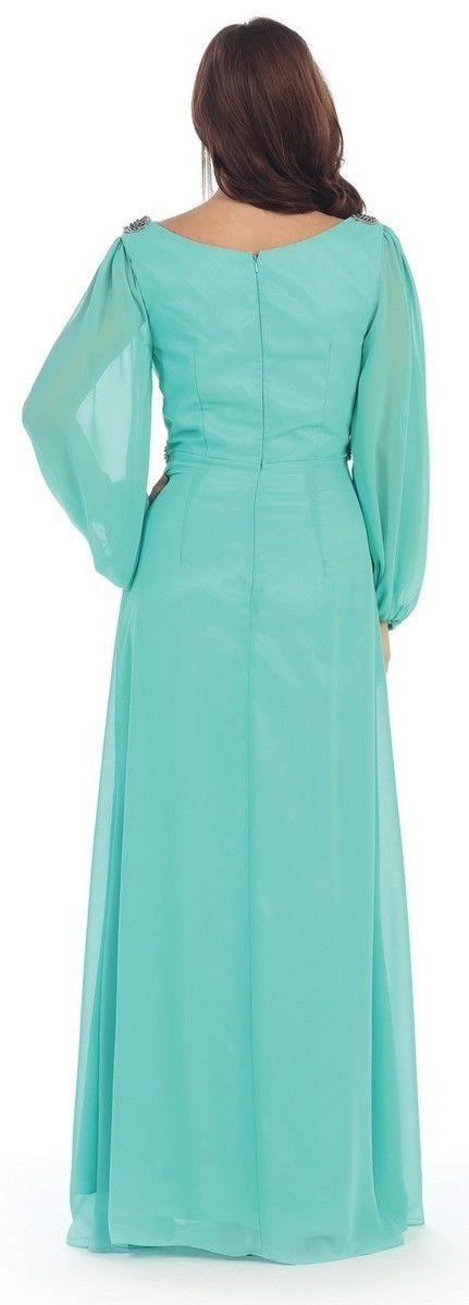 Long Sleeve Mother of the Bride Formal Plus Size Dress Groom - The Dress Outlet May Queen