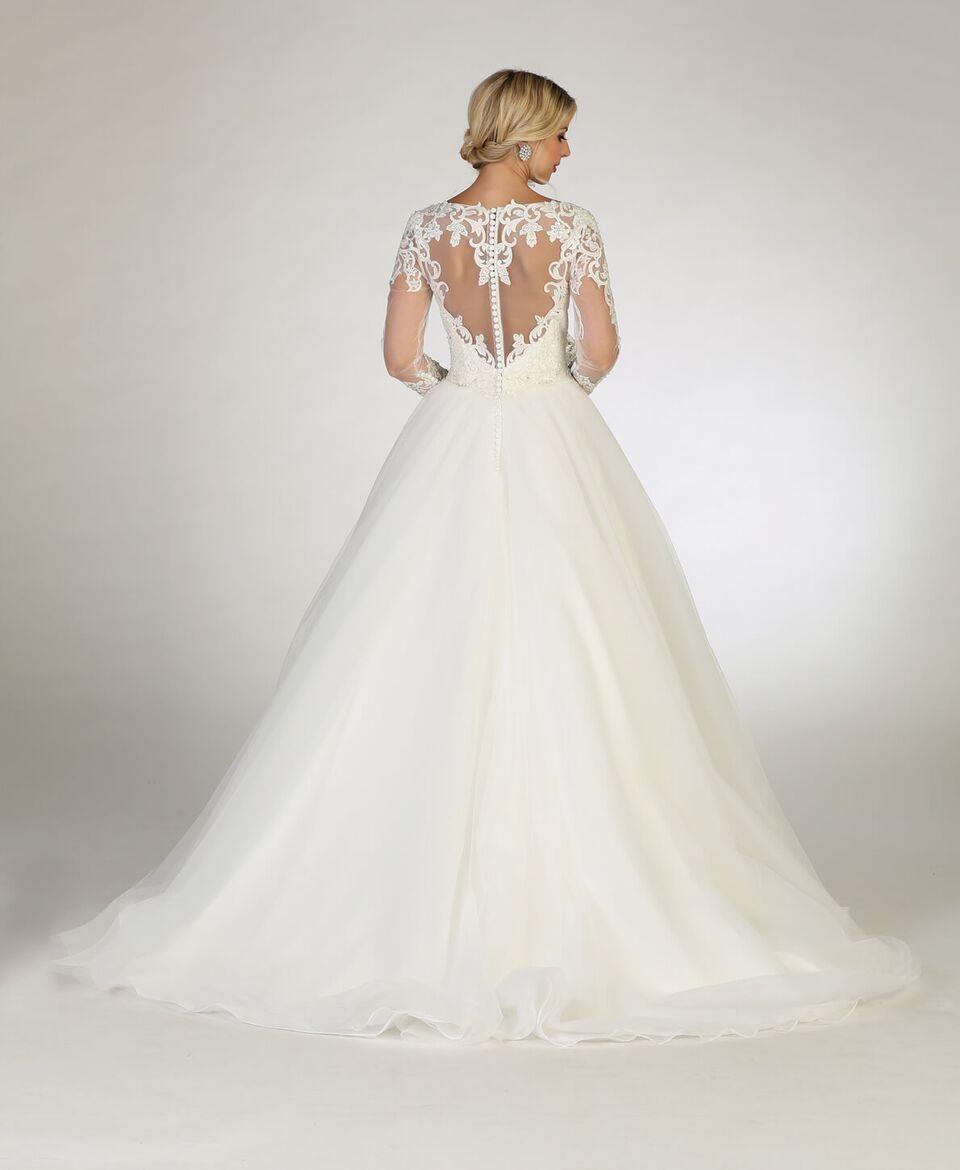 Long Sleeve Wedding Gown Bridal Dress - The Dress Outlet May Queen