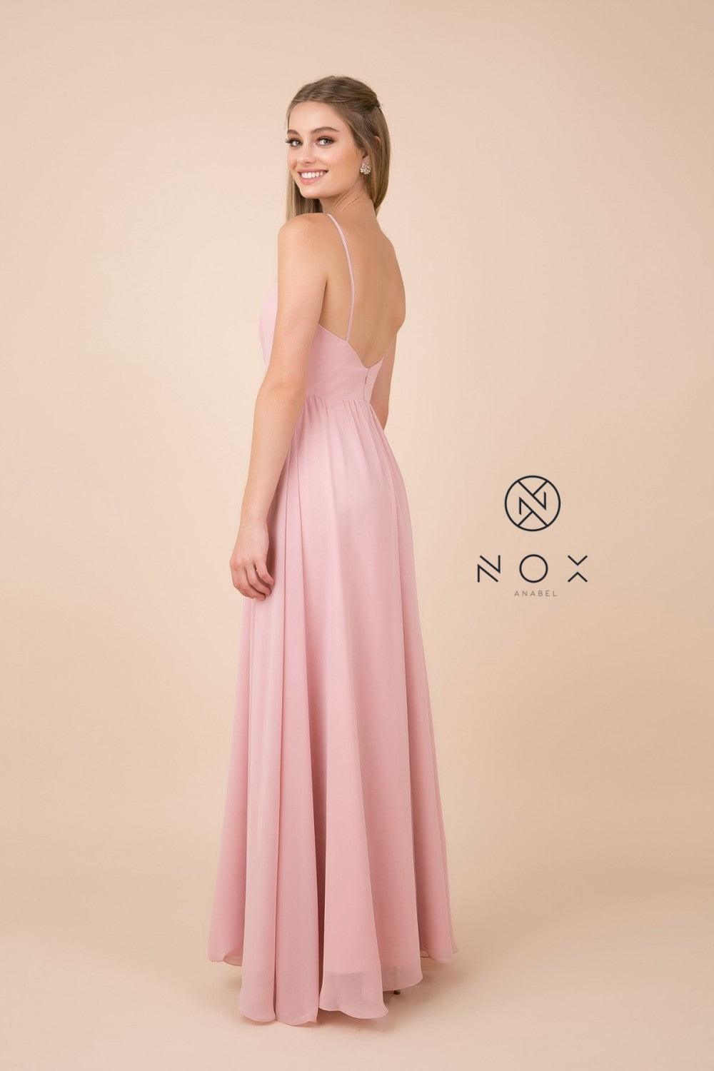 Long Sleeveless Formal Dress Bridesmaid Rose