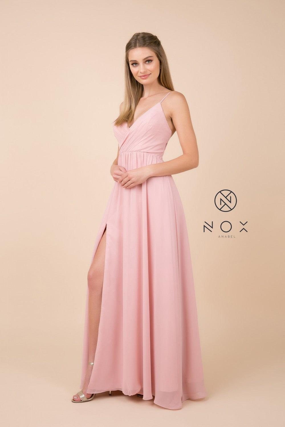 Long Sleeveless Formal Dress Bridesmaid Rose